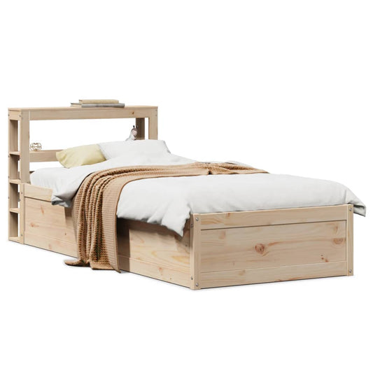 Bed Frame with Headboard 100x200 cm Solid Wood Pine