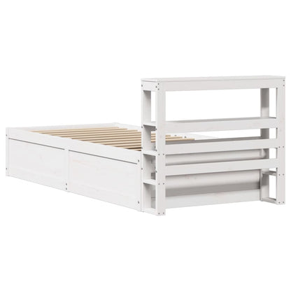 Bed Frame with Headboard White 90x200 cm Solid Wood Pine
