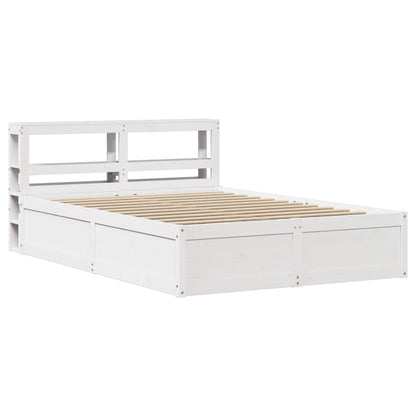 Bed Frame with Headboard White 120x190 cm Small Double Solid Wood Pine