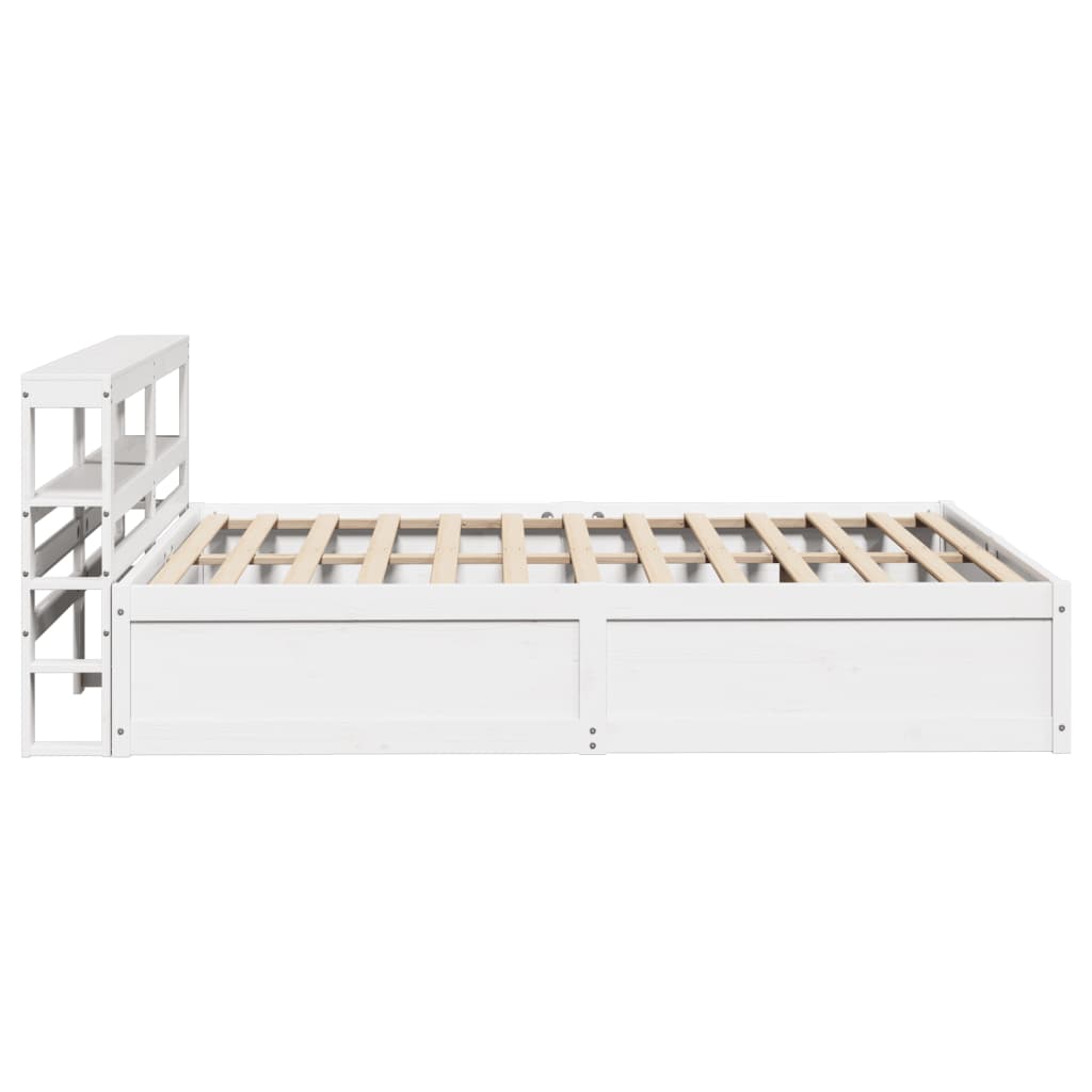 Bed Frame with Headboard White 120x190 cm Small Double Solid Wood Pine