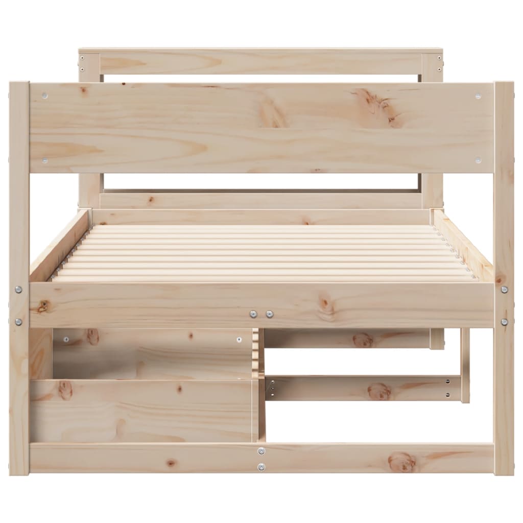 Bed Frame without Mattress 100x200 cm Solid Wood Pine