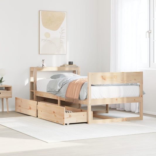 Bed Frame without Mattress 100x200 cm Solid Wood Pine