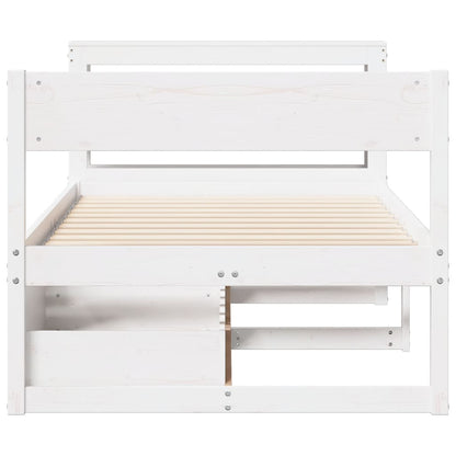 Bed Frame without Mattress White 90x190 cm Single Solid Wood Pine