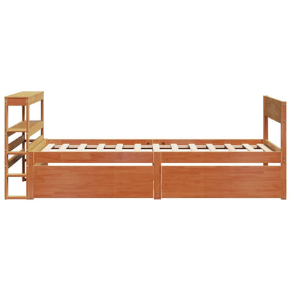 Bed Frame without Mattress Wax Brown 75x190 cm Small Single Solid Wood Pine