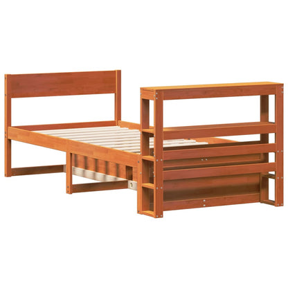Bed Frame without Mattress Wax Brown 75x190 cm Small Single Solid Wood Pine
