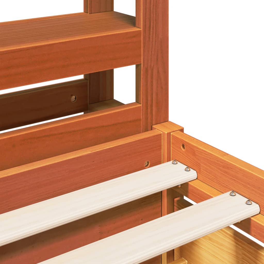 Bed Frame without Mattress Wax Brown 75x190 cm Small Single Solid Wood Pine