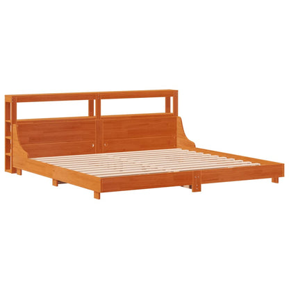 Bed Frame without Mattress Wax Brown 200x200 cm Solid Wood Pine