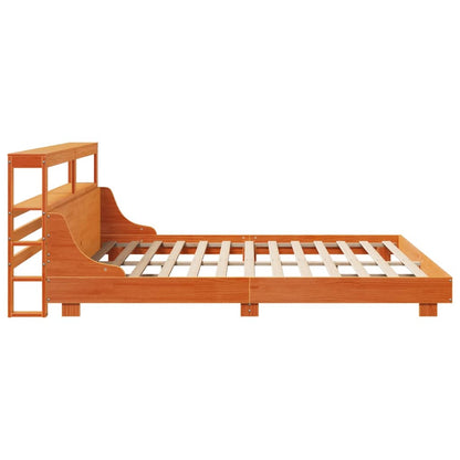 Bed Frame without Mattress Wax Brown 200x200 cm Solid Wood Pine