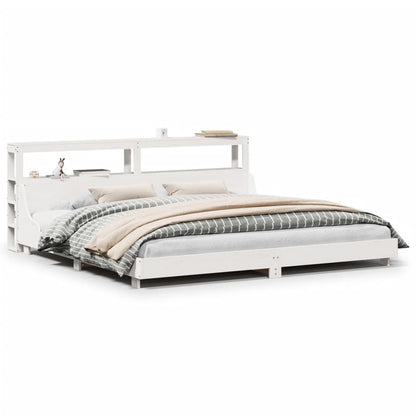 Bed Frame without Mattress White 180x200 cm Super King Solid Wood Pine