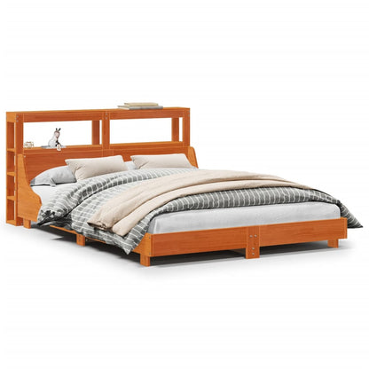 Bed Frame without Mattress Wax Brown 160x200 cm Solid Wood Pine
