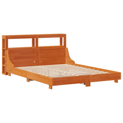 Bed Frame without Mattress Wax Brown 160x200 cm Solid Wood Pine