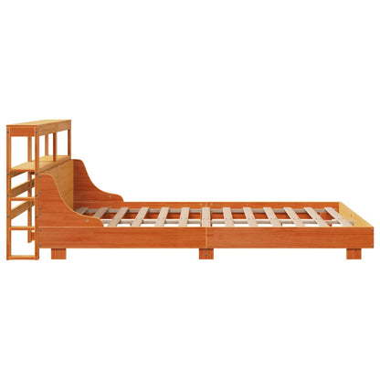 Bed Frame without Mattress Wax Brown 160x200 cm Solid Wood Pine