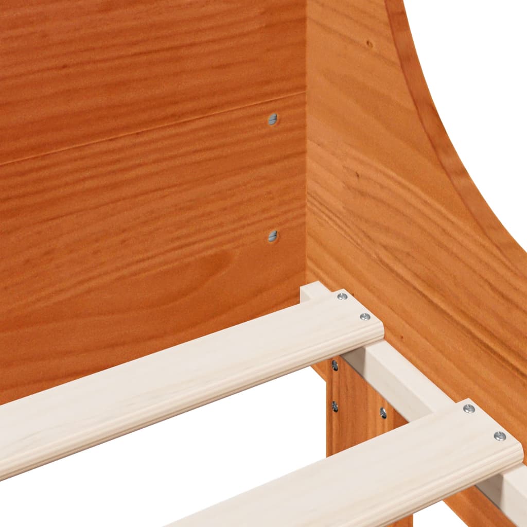 Bed Frame without Mattress Wax Brown 150x200 cm King Size Solid Wood Pine