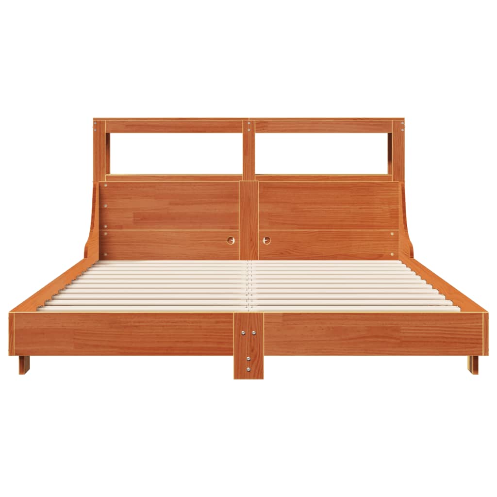 Bed Frame without Mattress Wax Brown 120x200 cm Solid Wood Pine