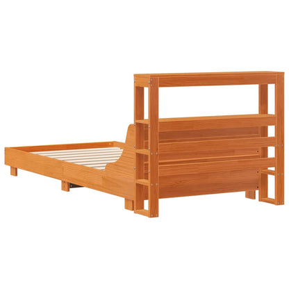 Bed Frame without Mattress Wax Brown 100x200 cm Solid Wood Pine