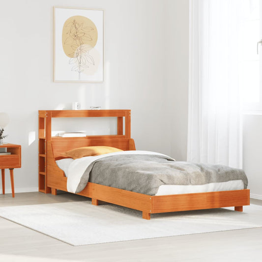 Bed Frame without Mattress Wax Brown 100x200 cm Solid Wood Pine
