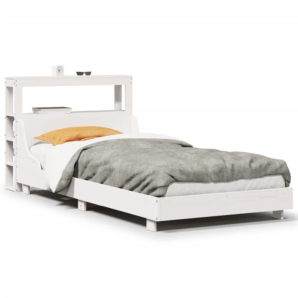 Bed Frame without Mattress White 90x200 cm Solid Wood Pine
