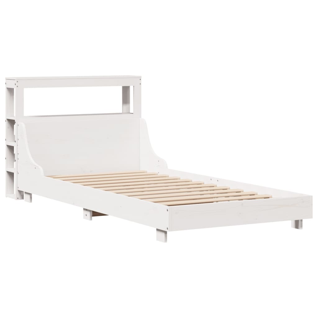 Bed Frame without Mattress White 90x200 cm Solid Wood Pine