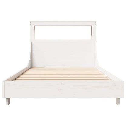 Bed Frame without Mattress White 90x200 cm Solid Wood Pine