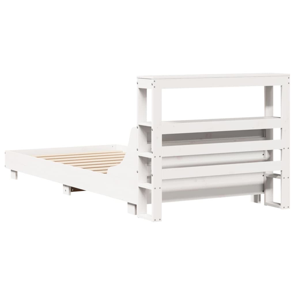 Bed Frame without Mattress White 90x200 cm Solid Wood Pine