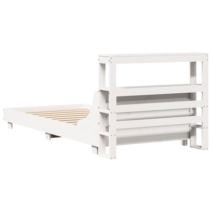 Bed Frame without Mattress White 90x200 cm Solid Wood Pine