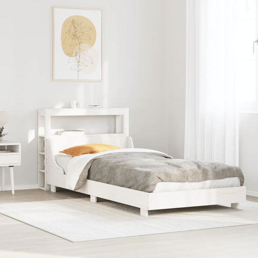 Bed Frame without Mattress White 90x200 cm Solid Wood Pine