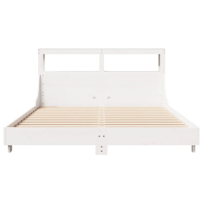 Bed Frame without Mattress White 140x190 cm Solid Wood Pine