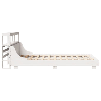 Bed Frame without Mattress White 140x190 cm Solid Wood Pine