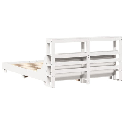 Bed Frame without Mattress White 140x190 cm Solid Wood Pine