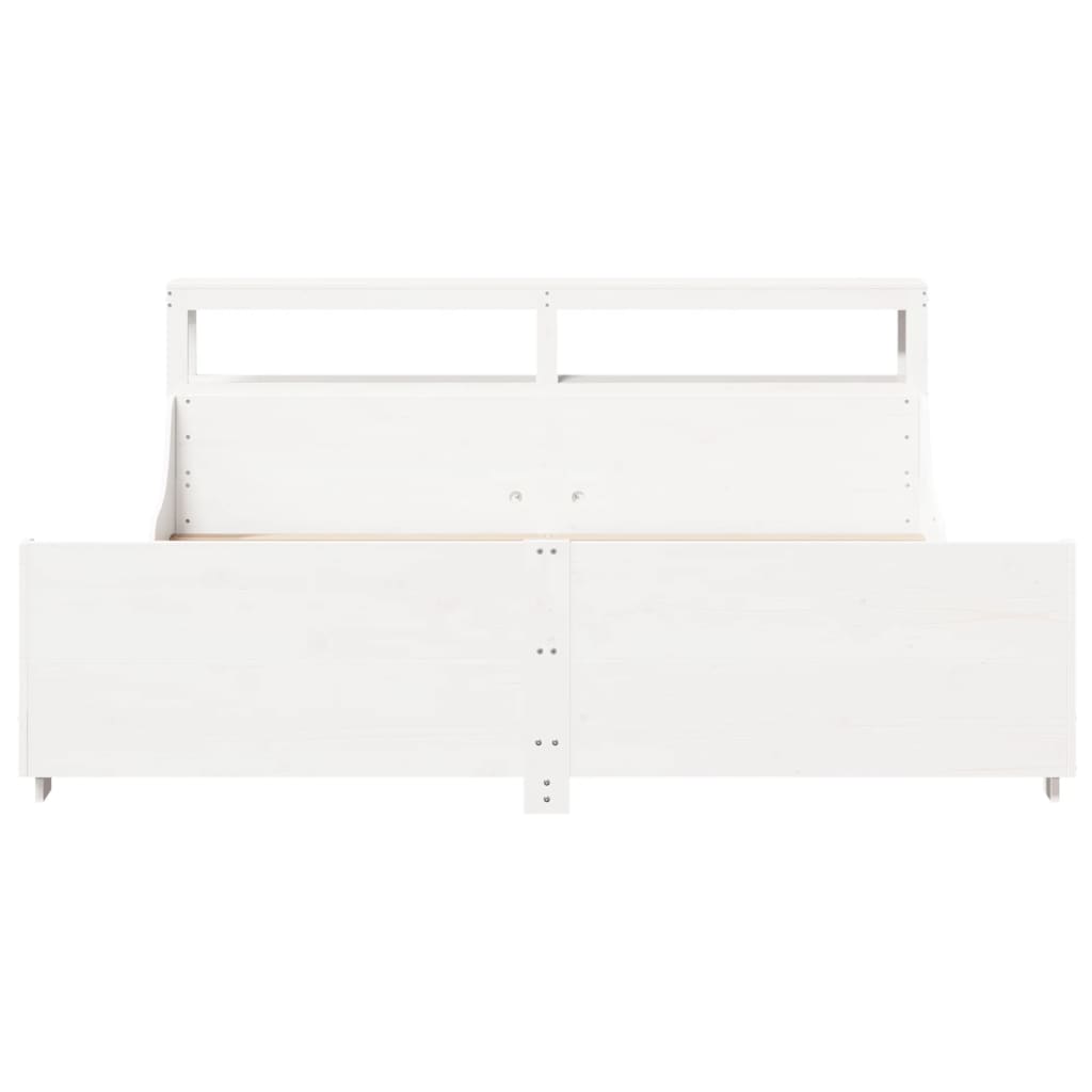 Bed Frame without Mattress White 200x200 cm Solid Wood Pine