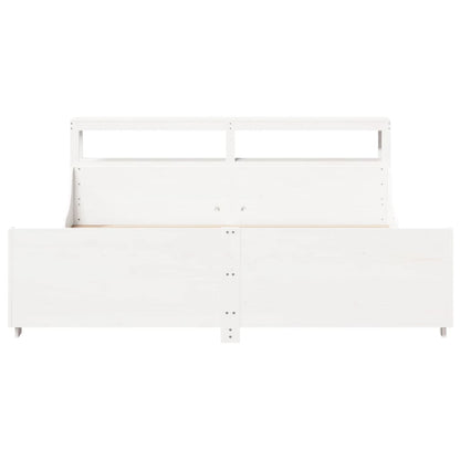 Bed Frame without Mattress White 200x200 cm Solid Wood Pine