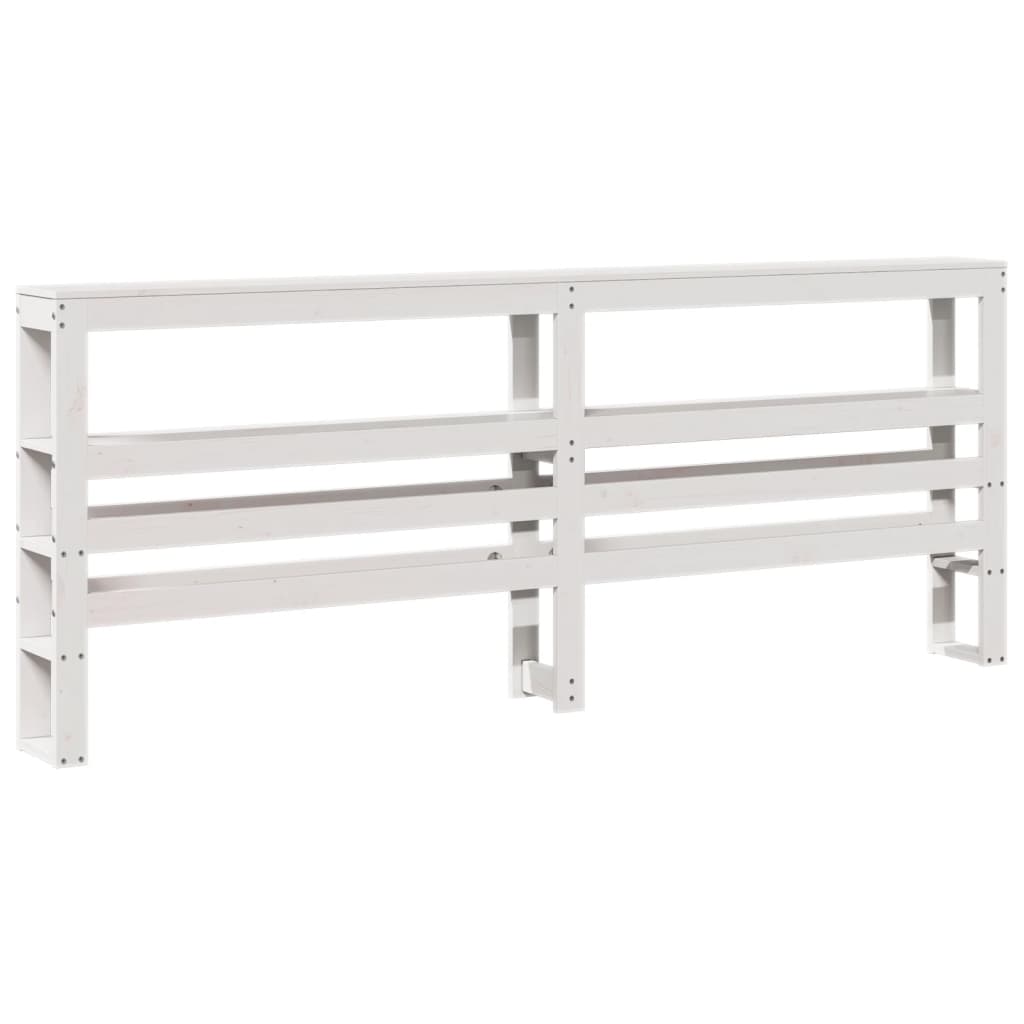 Bed Frame without Mattress White 200x200 cm Solid Wood Pine