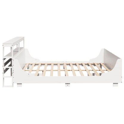 Bed Frame without Mattress White 200x200 cm Solid Wood Pine