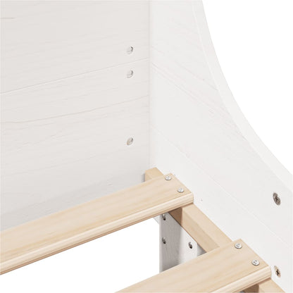 Bed Frame without Mattress White 200x200 cm Solid Wood Pine
