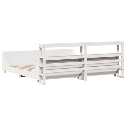 Bed Frame without Mattress White 180x200 cm Super King Solid Wood Pine