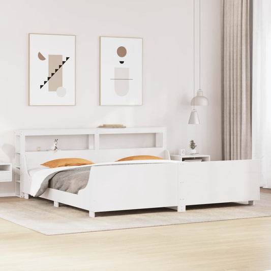 Bed Frame without Mattress White 180x200 cm Super King Solid Wood Pine