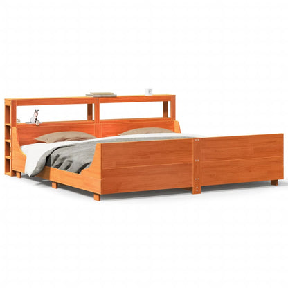 Bed Frame without Mattress Wax Brown 180x200 cm Super King Solid Wood Pine