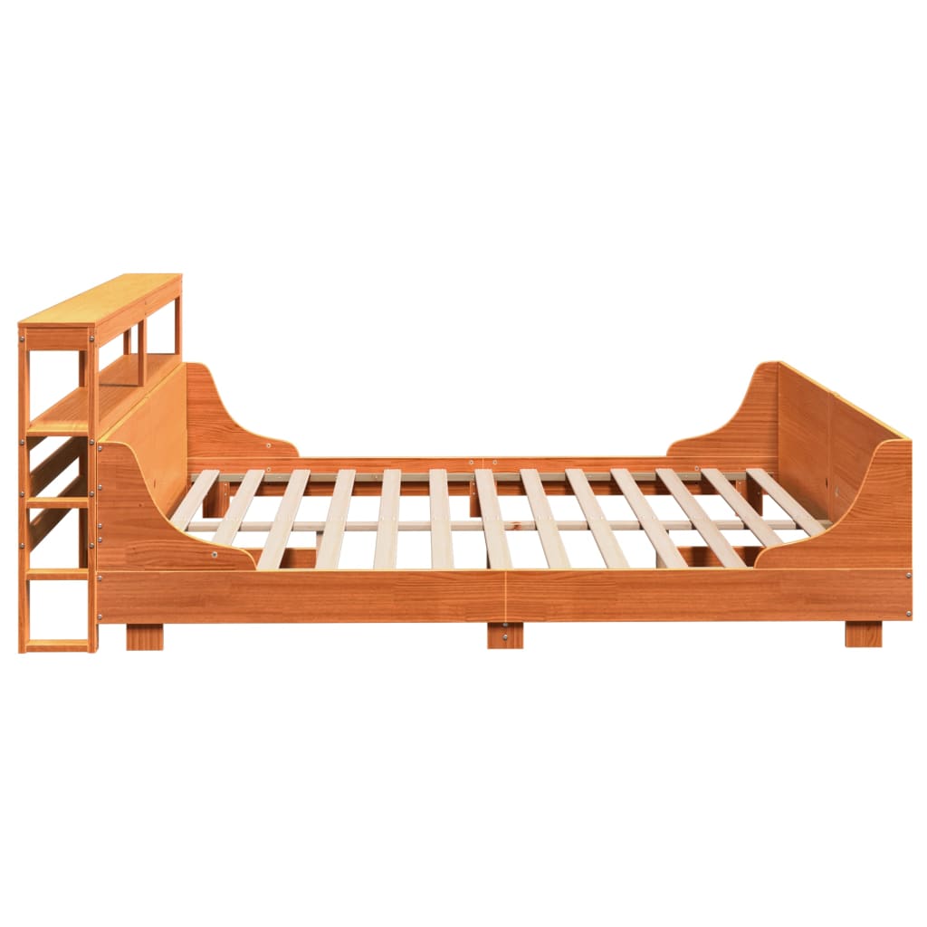 Bed Frame without Mattress Wax Brown 180x200 cm Super King Solid Wood Pine