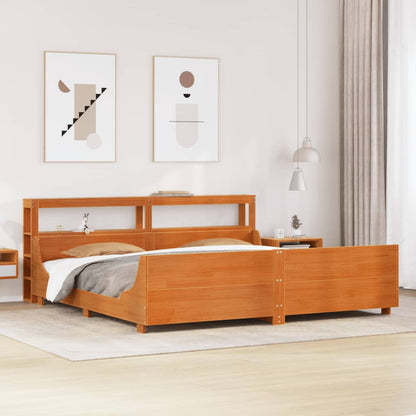 Bed Frame without Mattress Wax Brown 180x200 cm Super King Solid Wood Pine