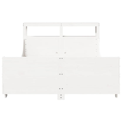 Bed Frame without Mattress White 150x200 cm King Size Solid Wood Pine