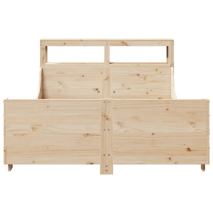 Bed Frame without Mattress 140x200 cm Solid Wood Pine
