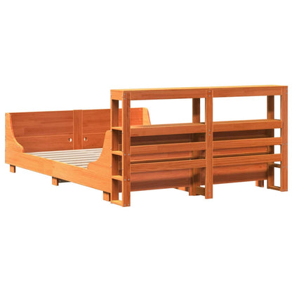 Bed Frame without Mattress Wax Brown 120x200 cm Solid Wood Pine