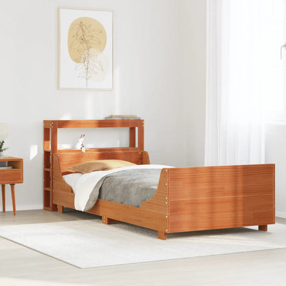 Bed Frame without Mattress Wax Brown 100x200 cm Solid Wood Pine