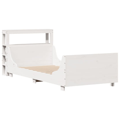 Bed Frame without Mattress White 90x200 cm Solid Wood Pine