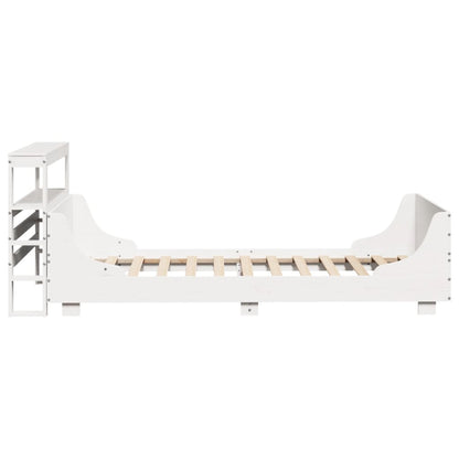 Bed Frame without Mattress White 90x200 cm Solid Wood Pine