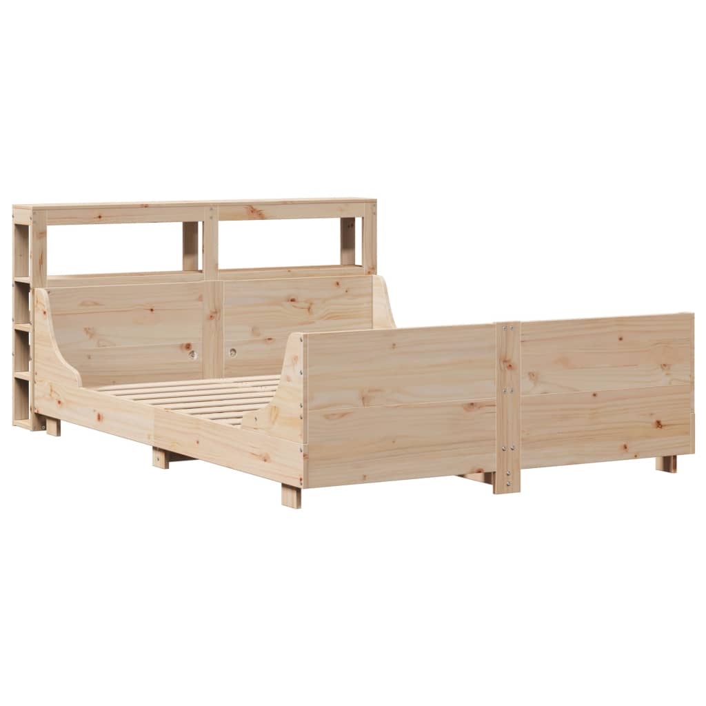 Bed Frame without Mattress 140x190 cm Solid Wood Pine
