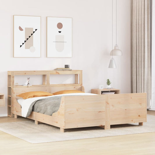 Bed Frame without Mattress 140x190 cm Solid Wood Pine
