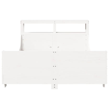 Bed Frame without Mattress White 140x190 cm Solid Wood Pine