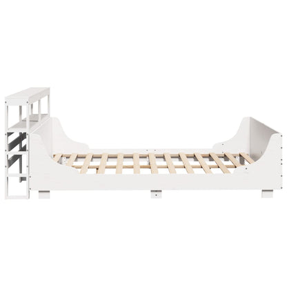 Bed Frame without Mattress White 140x190 cm Solid Wood Pine