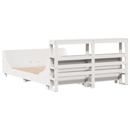 Bed Frame without Mattress White 140x190 cm Solid Wood Pine